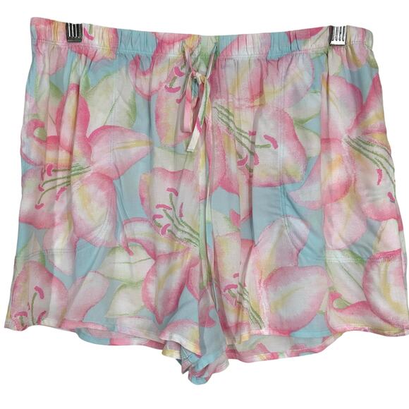 Tommy Bahama Pink Rose Mist Floral Pajama Sleep Shorts Size Small - Picture 1 of 14